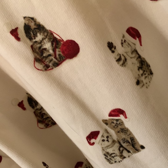 Fifth-Sun white w/kittens with Santa hats scoop-neck sweatshirt size 3x - Picture 5 of 11